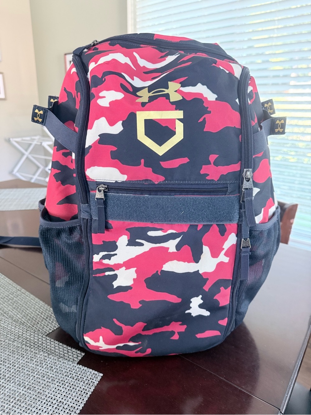 Under Armour Red, Black & White Camo Backpack